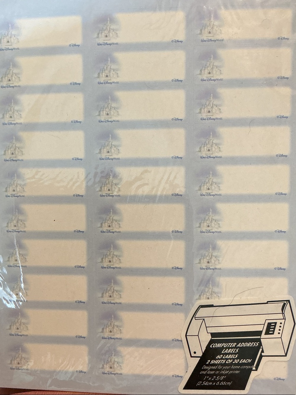 Disney Blue and White Computer Address Labels - Castle Design